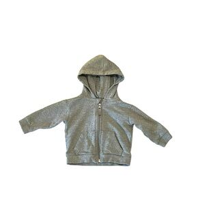 Heather Gray Hanna Andersson Oversized French Terry Zip Up Infant Hoodie